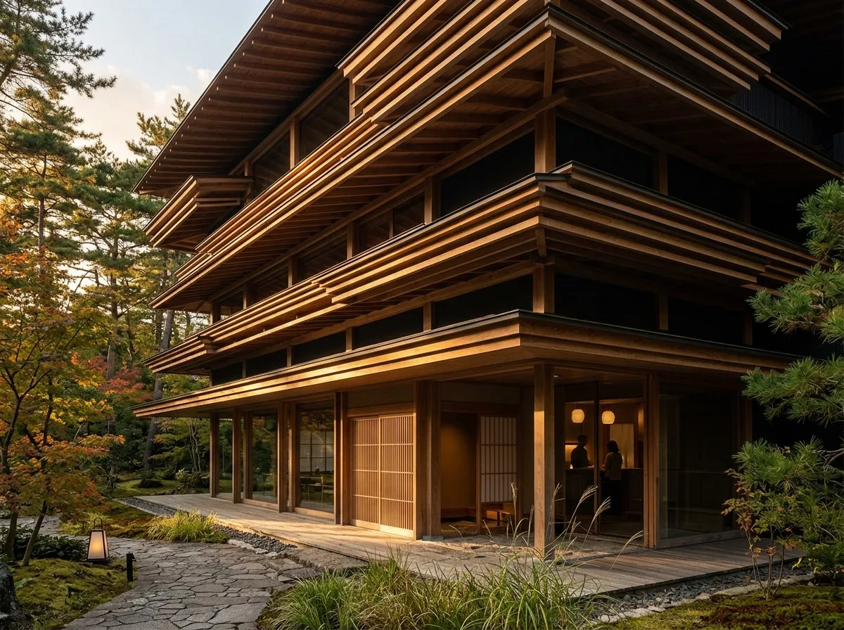 Layered Wooden Eaves: Horizontal Lines for Regulating Sunlight and Ventilation