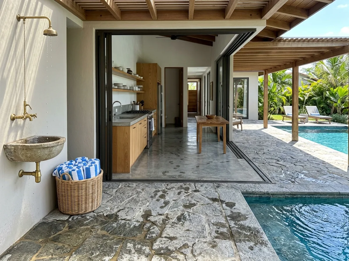 Barefoot Circulation: From Pool to Kitchen Without Changing Shoes