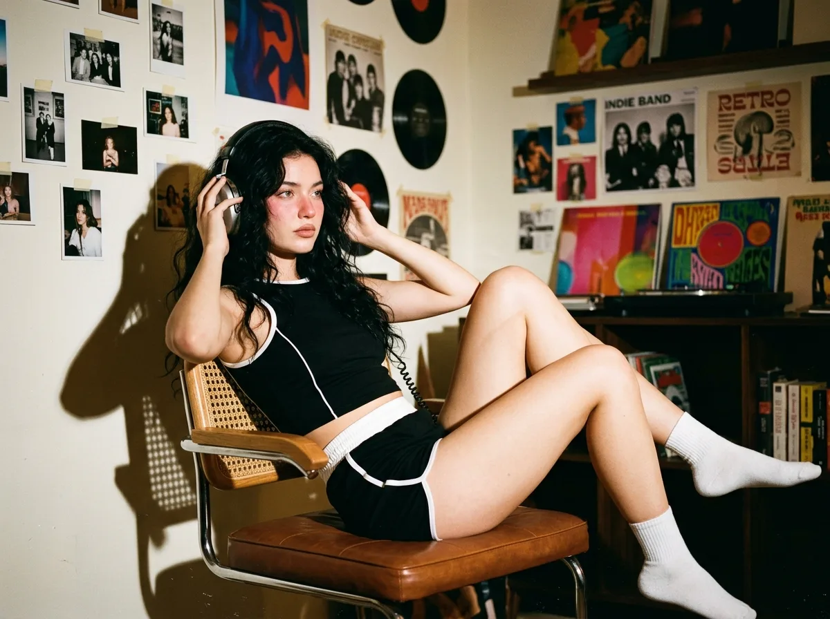 1990s Record Room: Direct Flash & Wall Silhouettes