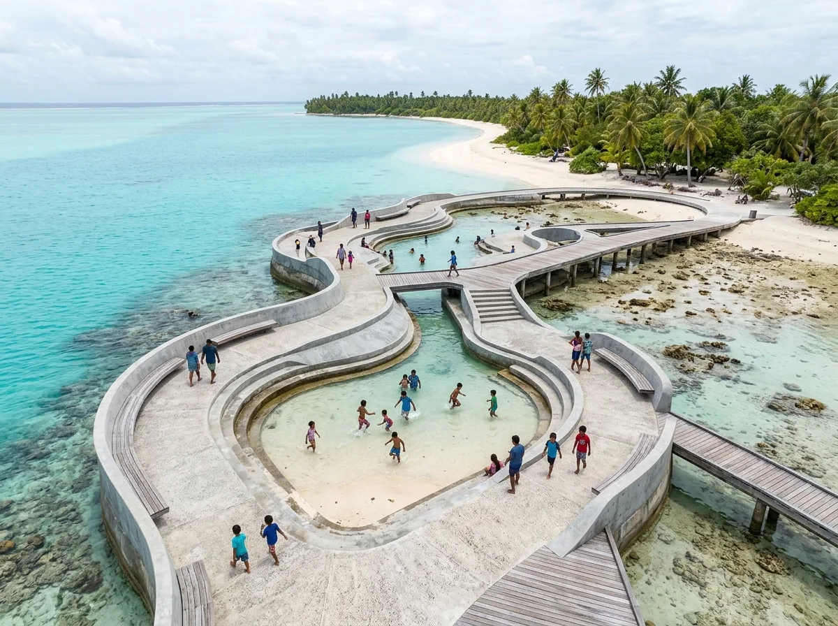 Atoll Tidal Boardwalk・Children's Water Play Scene