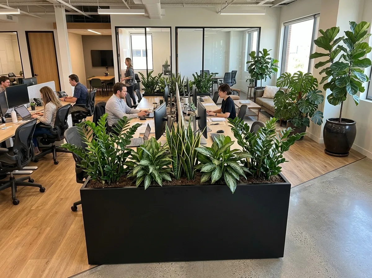 Plants: Used as partitions, not decoration