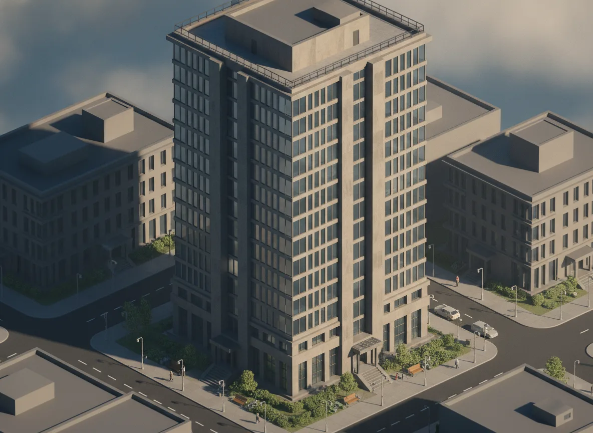 建築写真からシミュレーション都市風3Dモデルへ