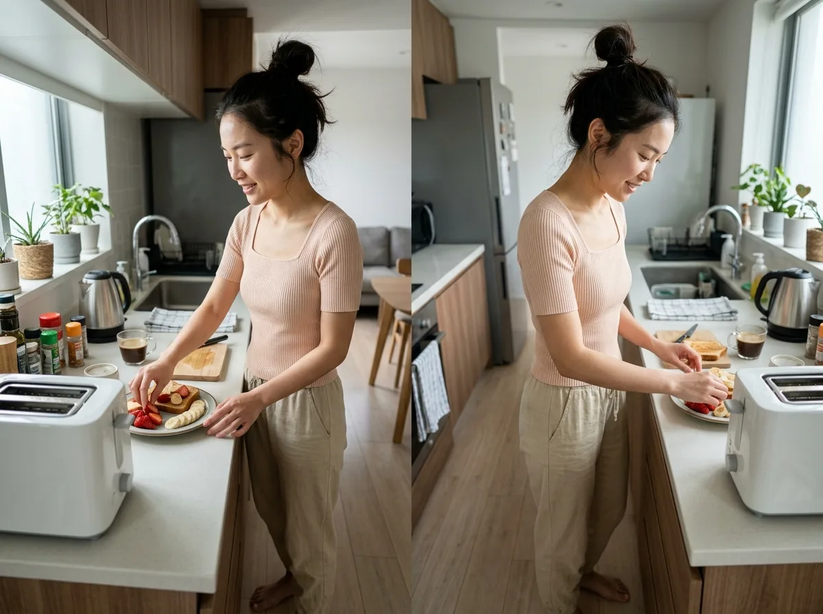 Weekend morning kitchen・Lifelike snapshot with the iPhone's main camera