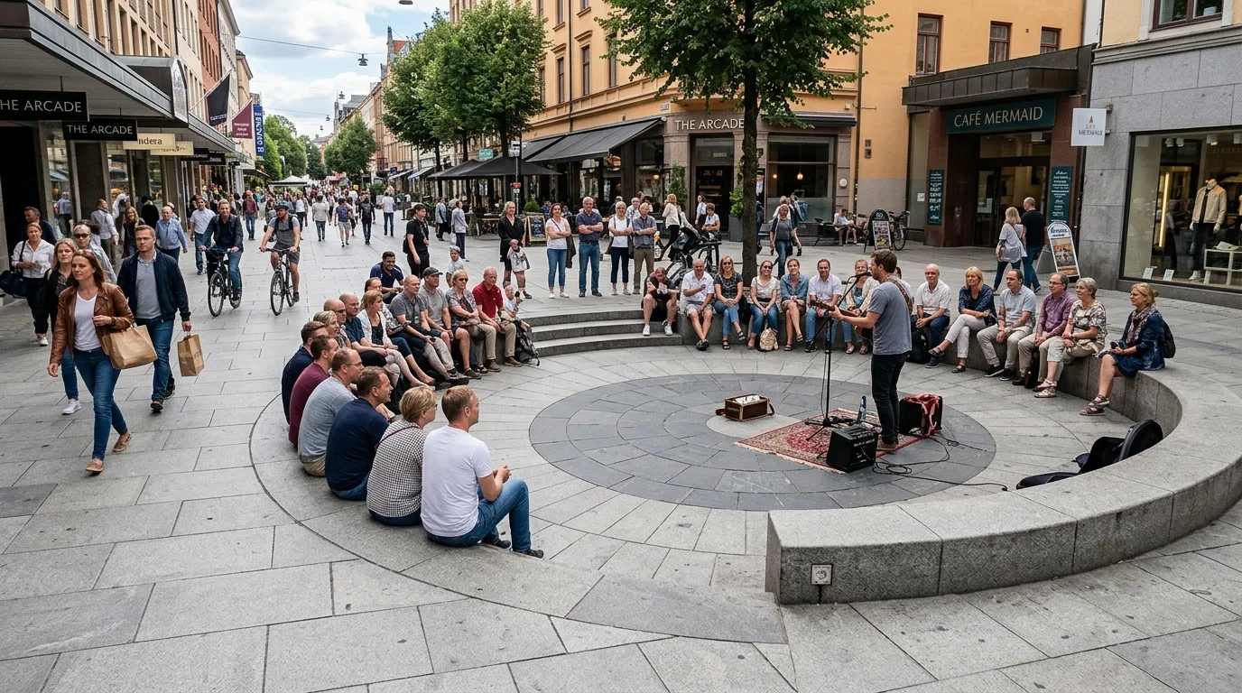 Street Performance: Leave Space for Crowds