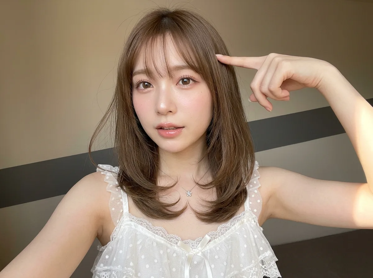 指先のいたずら:室内クローズアップ自撮り