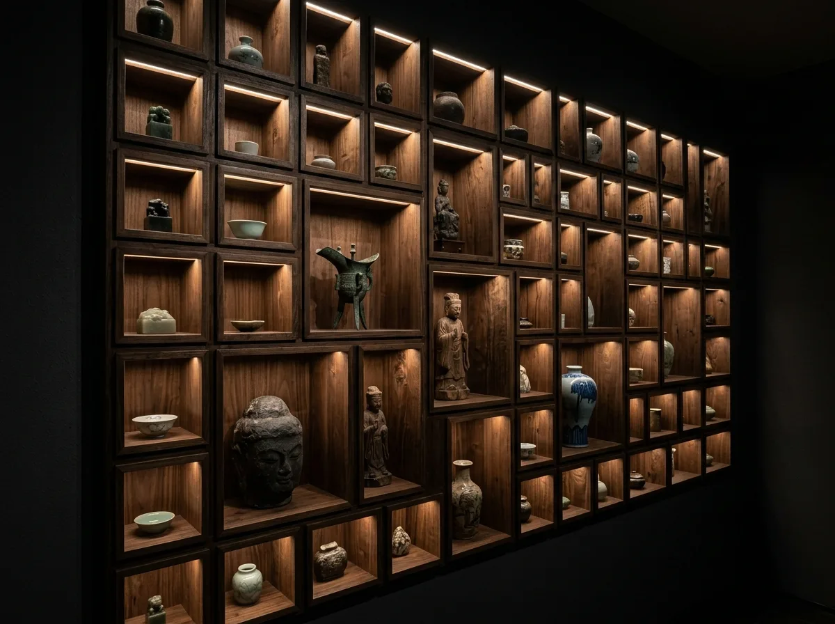 多宝格：一整面的展示格
