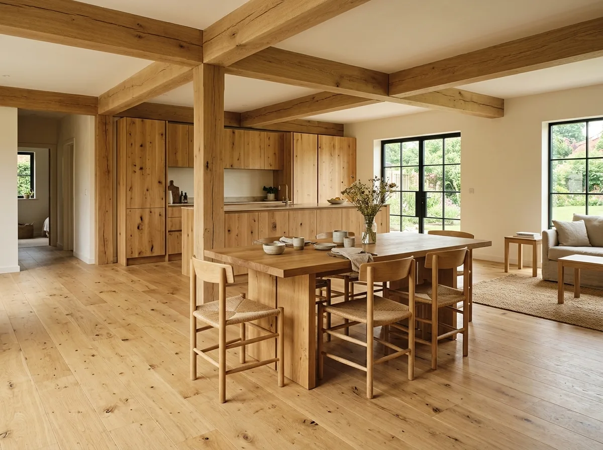 White Oak and Light Natural Wood: One Wood Tone Throughout