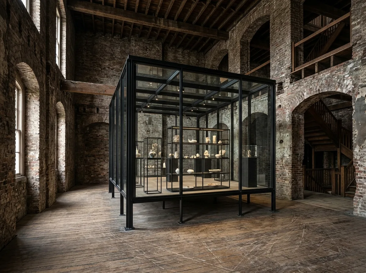 Neri & Hu Design | Design Republic: 古い建物の中の黒い鉄とガラスの箱