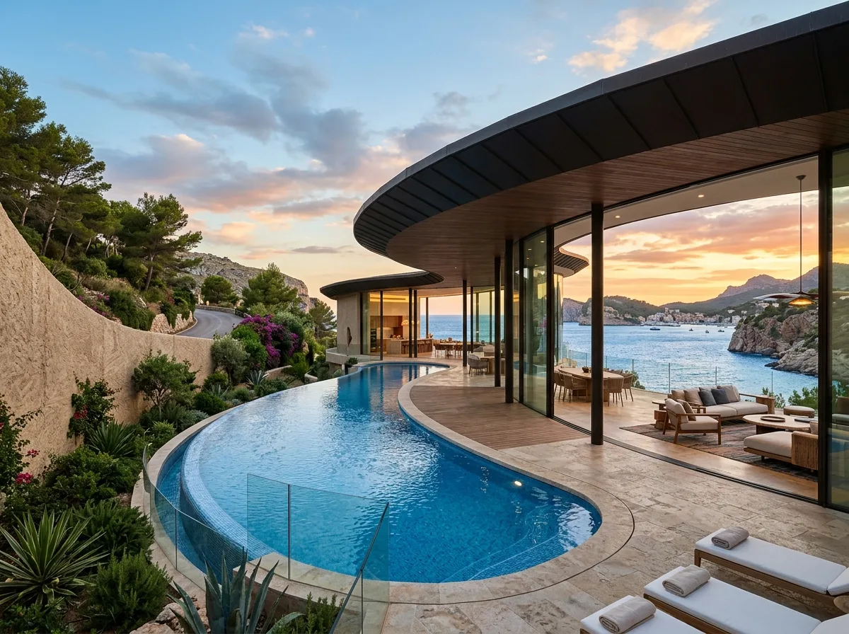 Seaside Villa: Curves Facing the Sea