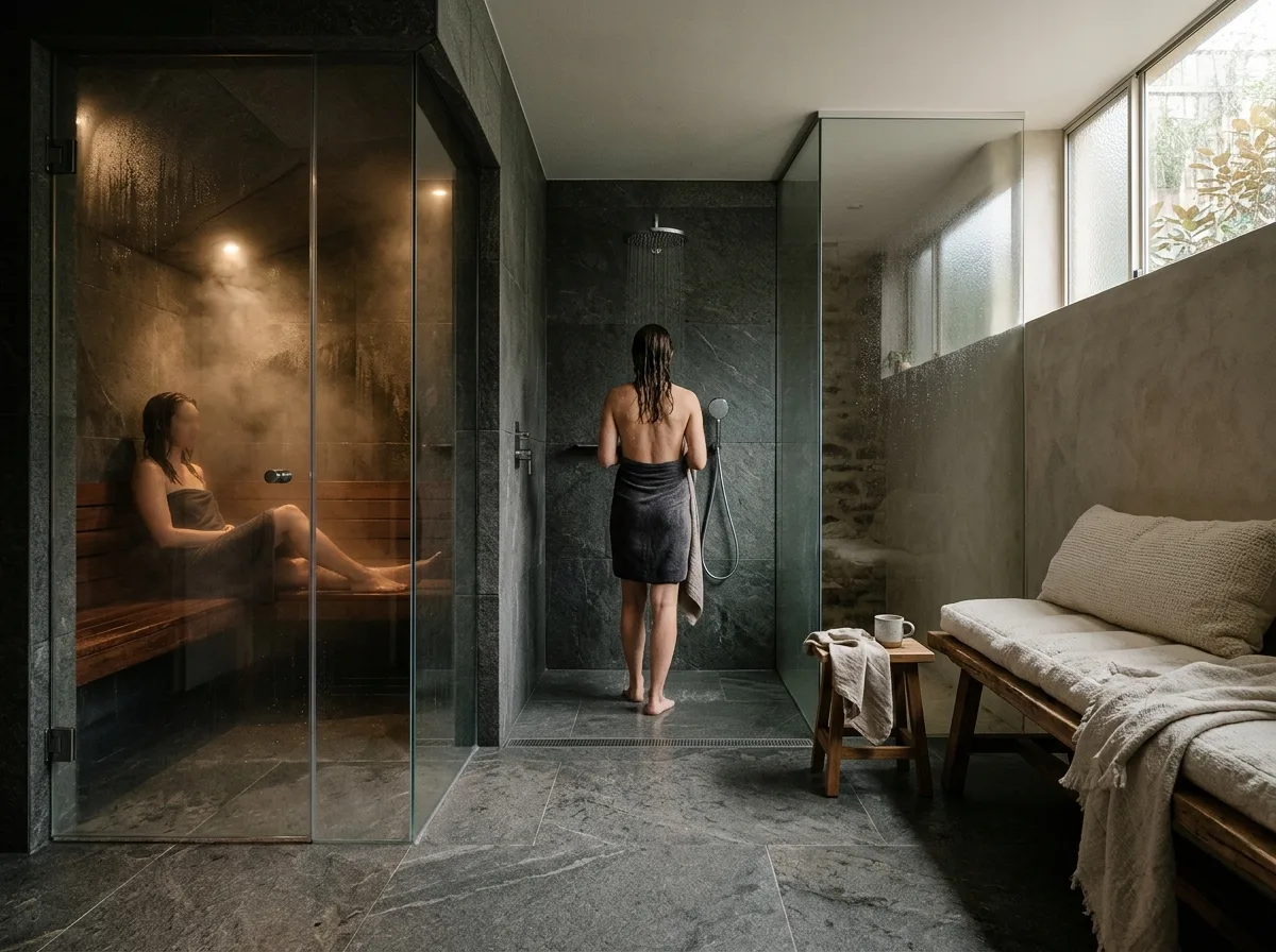 Spa Minimalism・Three Stages of the Wet Zone: Steam, Cold Plunge, Rest