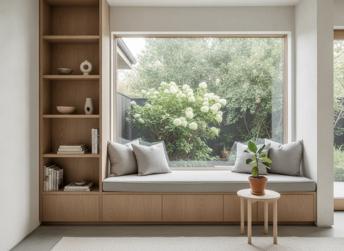Morning Light Book Nook: Harmony of Minimalism and Nature