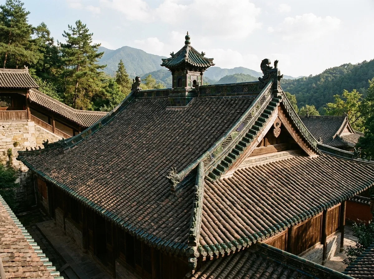 Glazed Tiles: Only on Ridge and Tower Tops