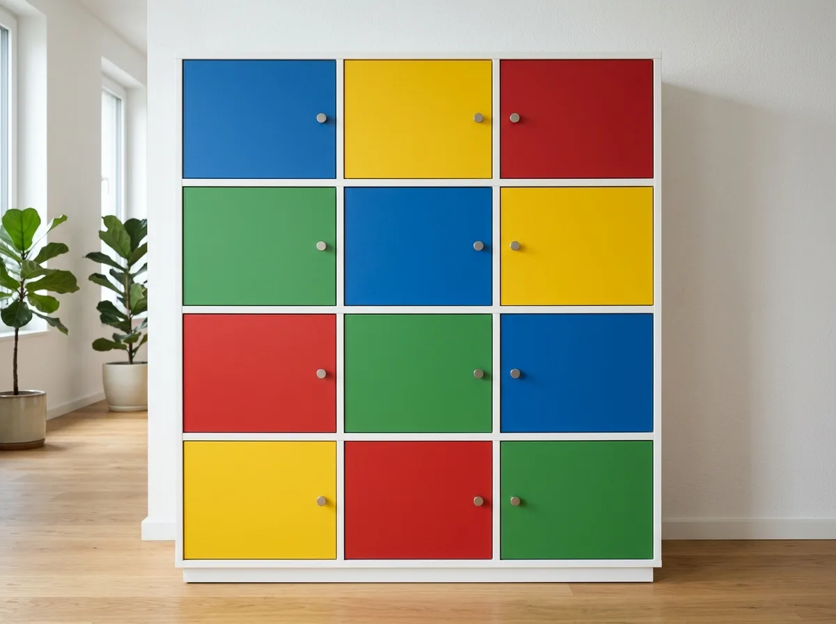 Color Block Cabinets: One Color Per Compartment