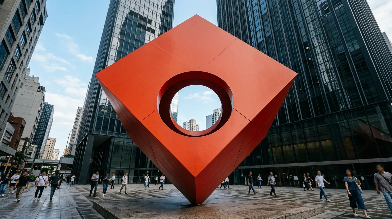 Isamu Noguchi | Red Cube: A Square Standing on a Corner