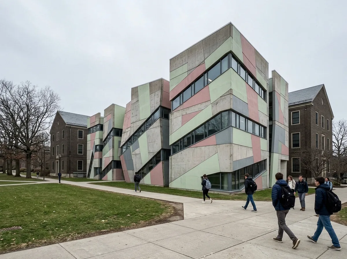Grid Collision Architecture School: Inclined Volumes and Serrated Planes