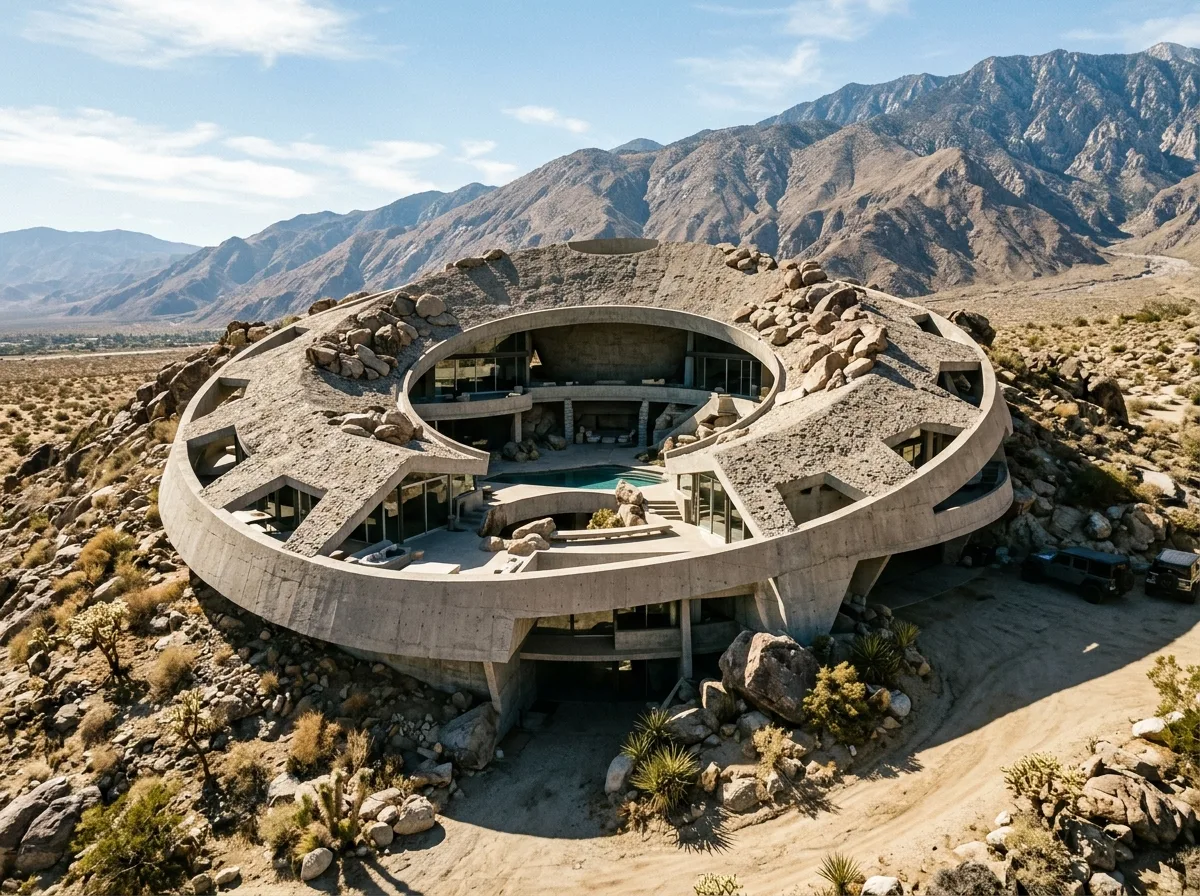 Crater-like Roof: Central Oculus and Desert Vista