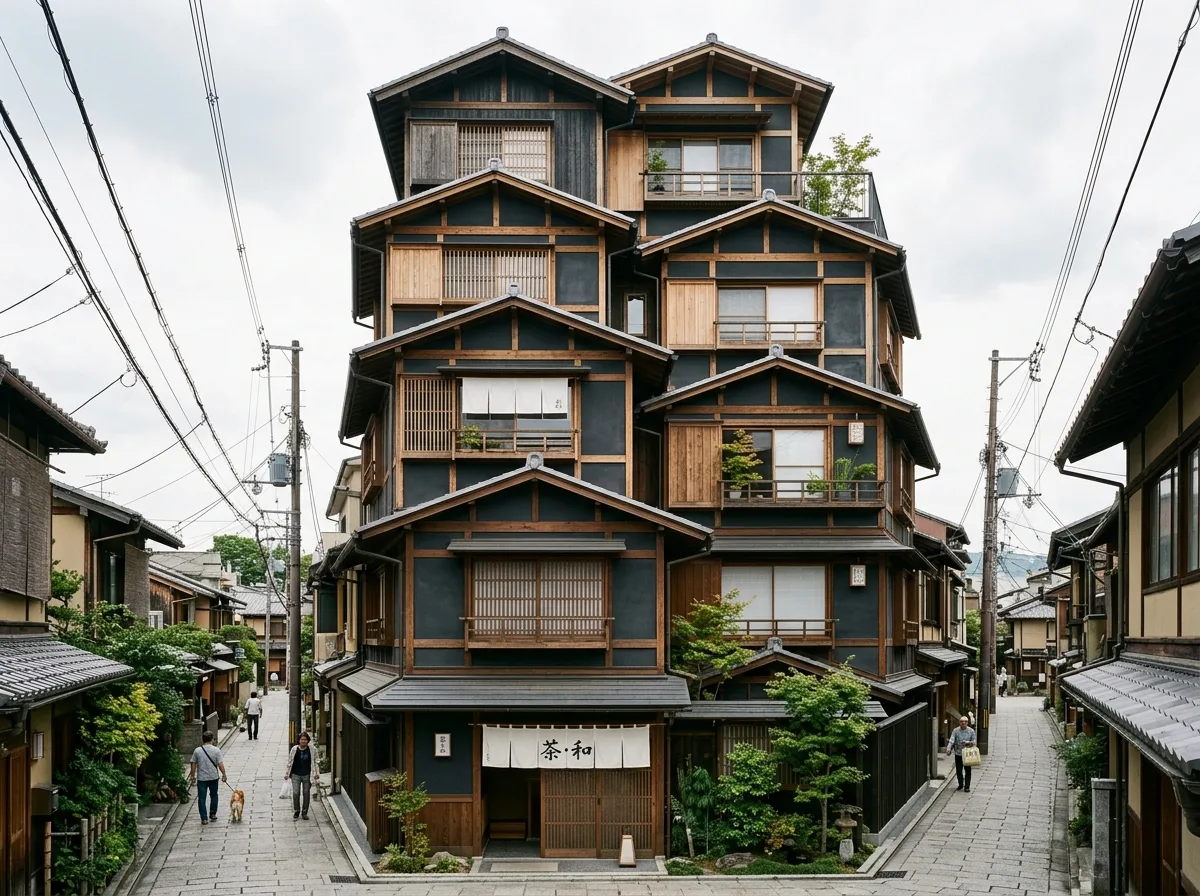 Vertical Machiya: Stacked Cabin Volumes