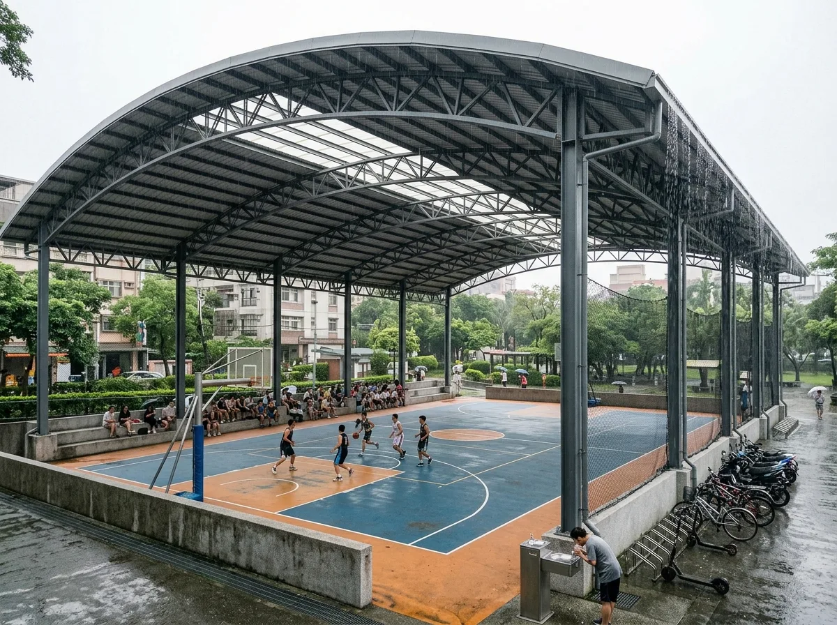 风雨球场:半户外屋顶下的社区球场