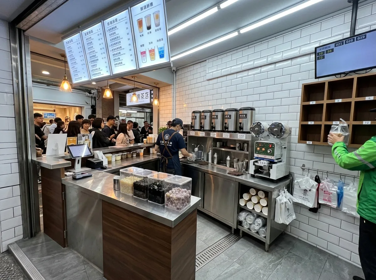 Bubble Tea Shop: Ordering, Sealing, and Delivery Pickup Flow
