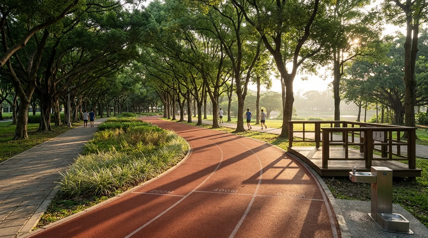 Sports Park Oval Track: Planting Buffer and Milestone Markers