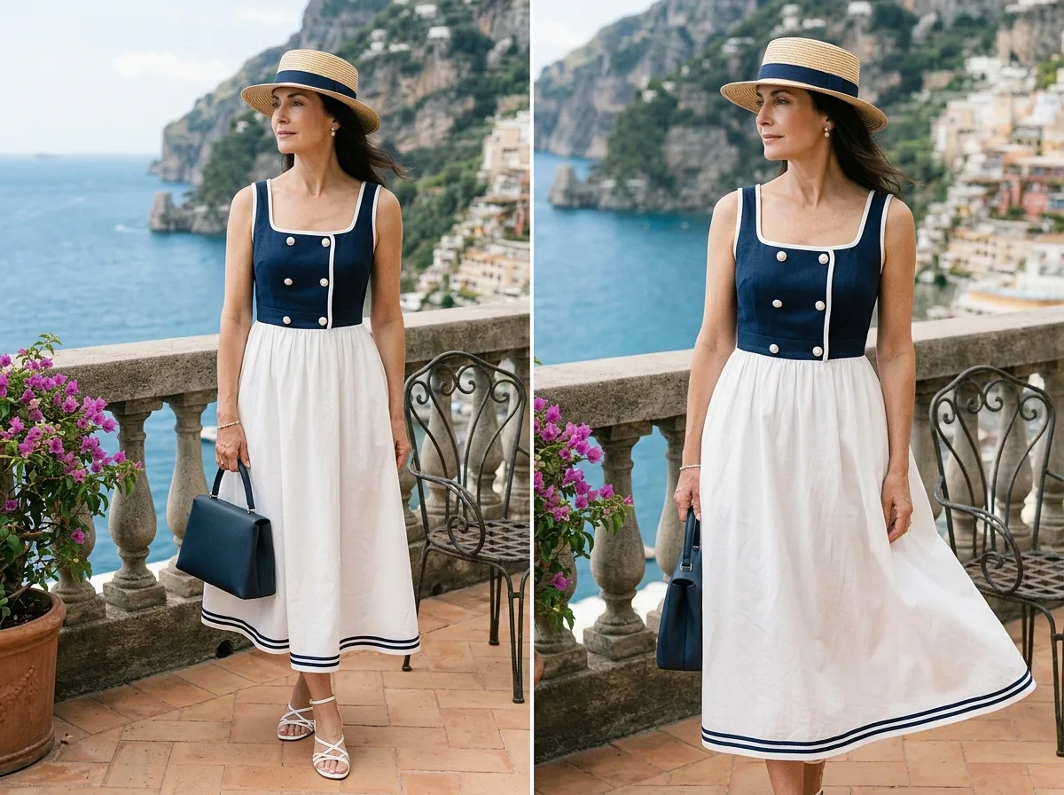 Quiet Luxury Summer Dress on the Mediterranean Coast