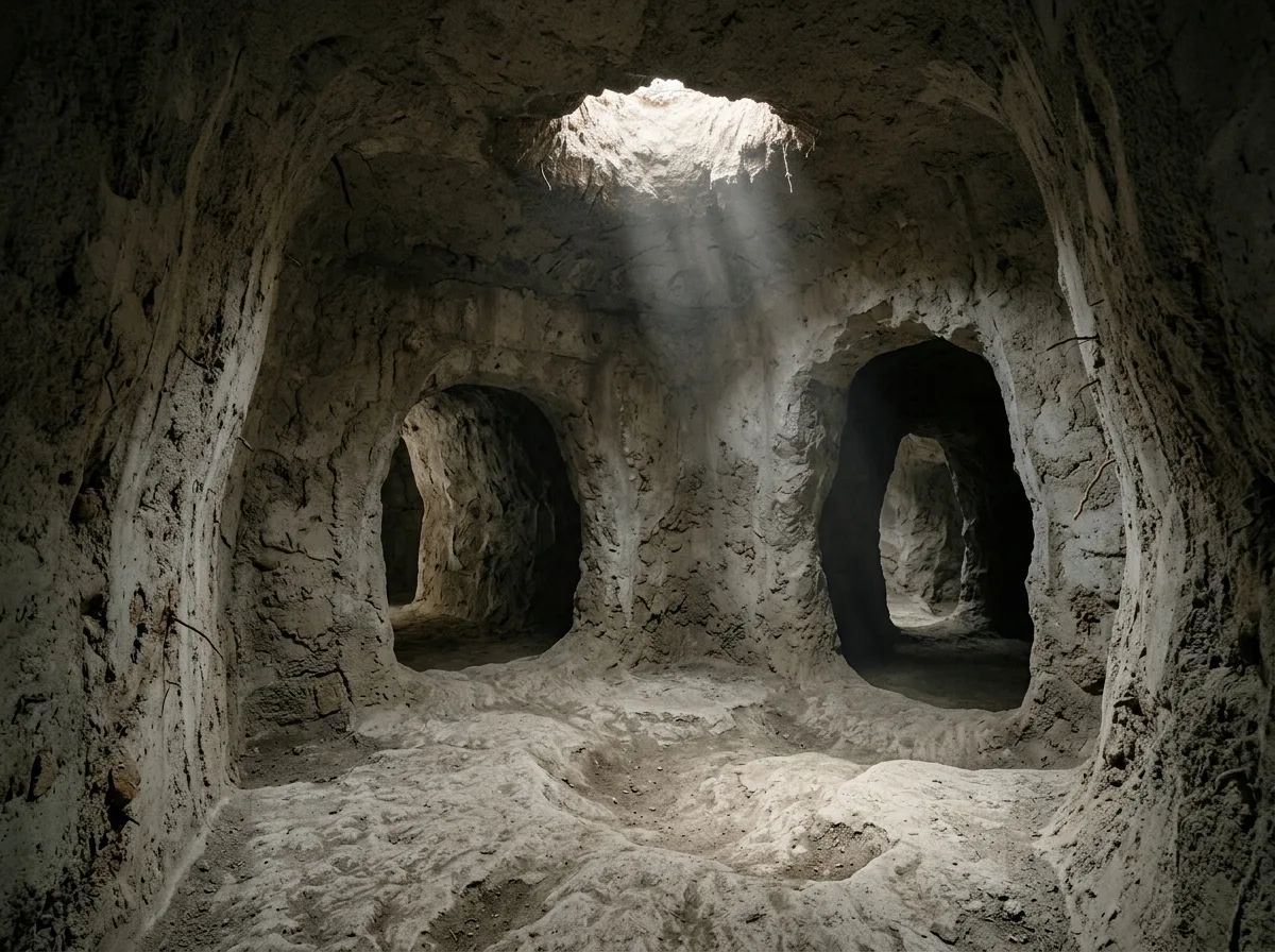 掘り出された建築：土で形作られた洞窟