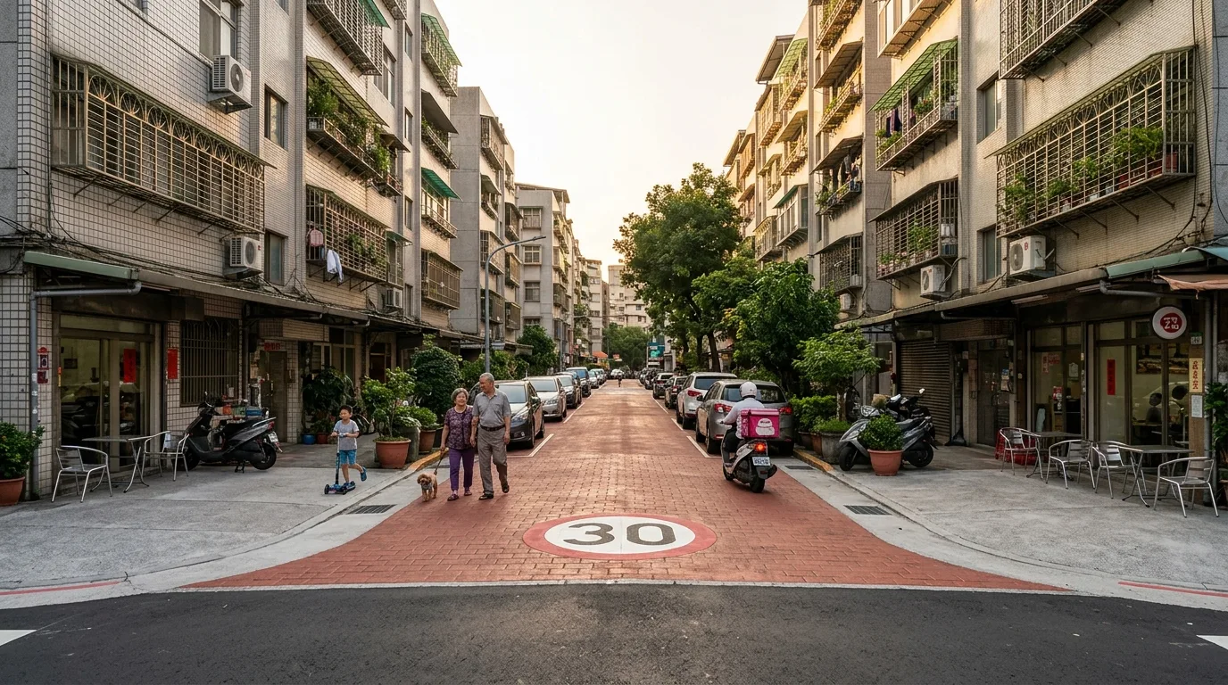 生活道路降速区：三十公里的邻里街道