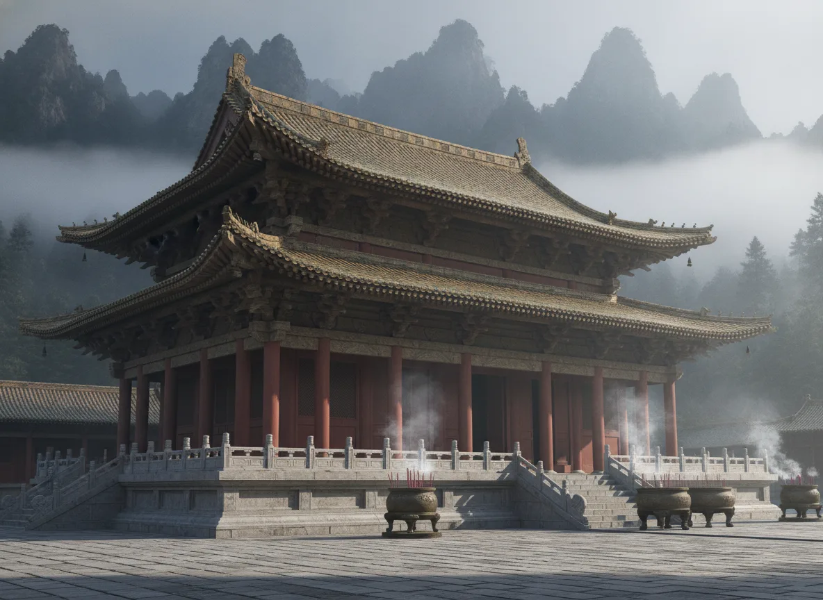 Tang Dynasty Wooden Buddhist Temple・Dou Gong and Deep Eaves