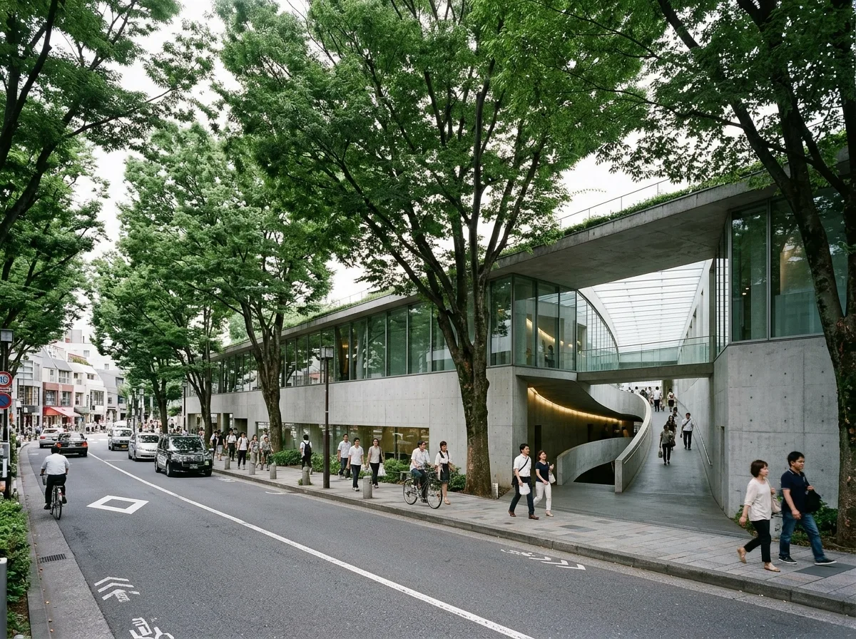 安藤忠雄｜表参道ヒルズ：街路の傾斜と内部の螺旋