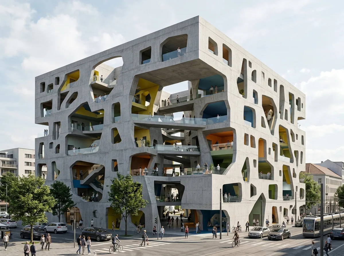 Sponge Concept: A Porous System for Absorbing Light, Wind, and Activity