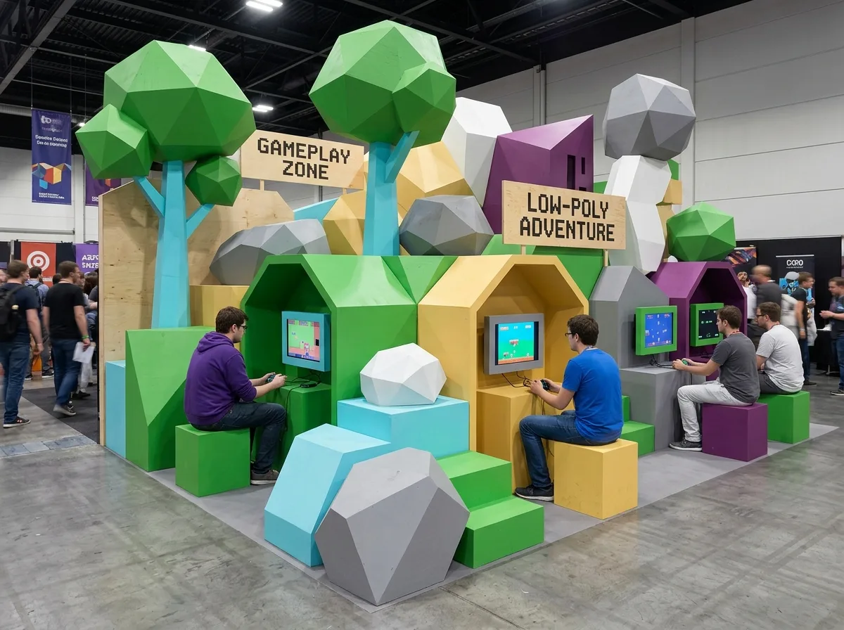 ゲーム展・ピクセルローポリ：幾何ブロックの世界