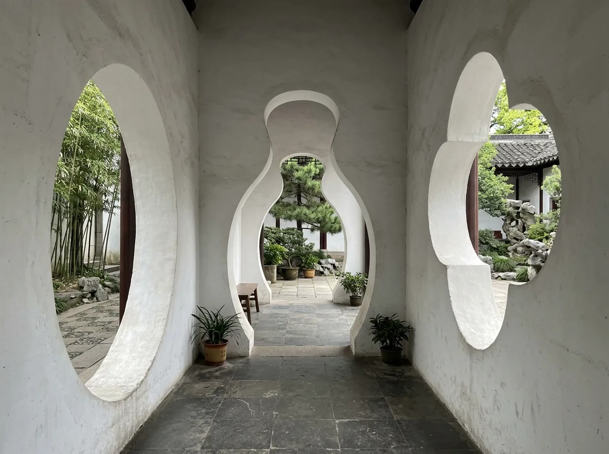 Moon, Bottle, Gourd, and Crabapple Doorways