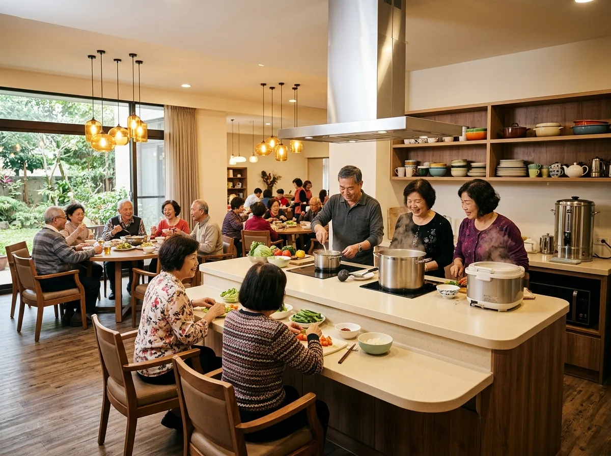 银发共餐厨房：参与式开放料理台