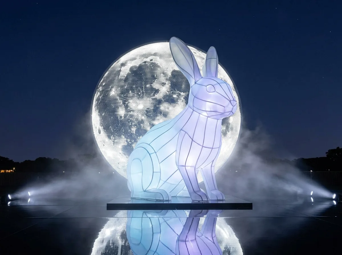 Year of the Rabbit Main Lantern・Tech Style: Translucent Illumination with Lunar Imagery