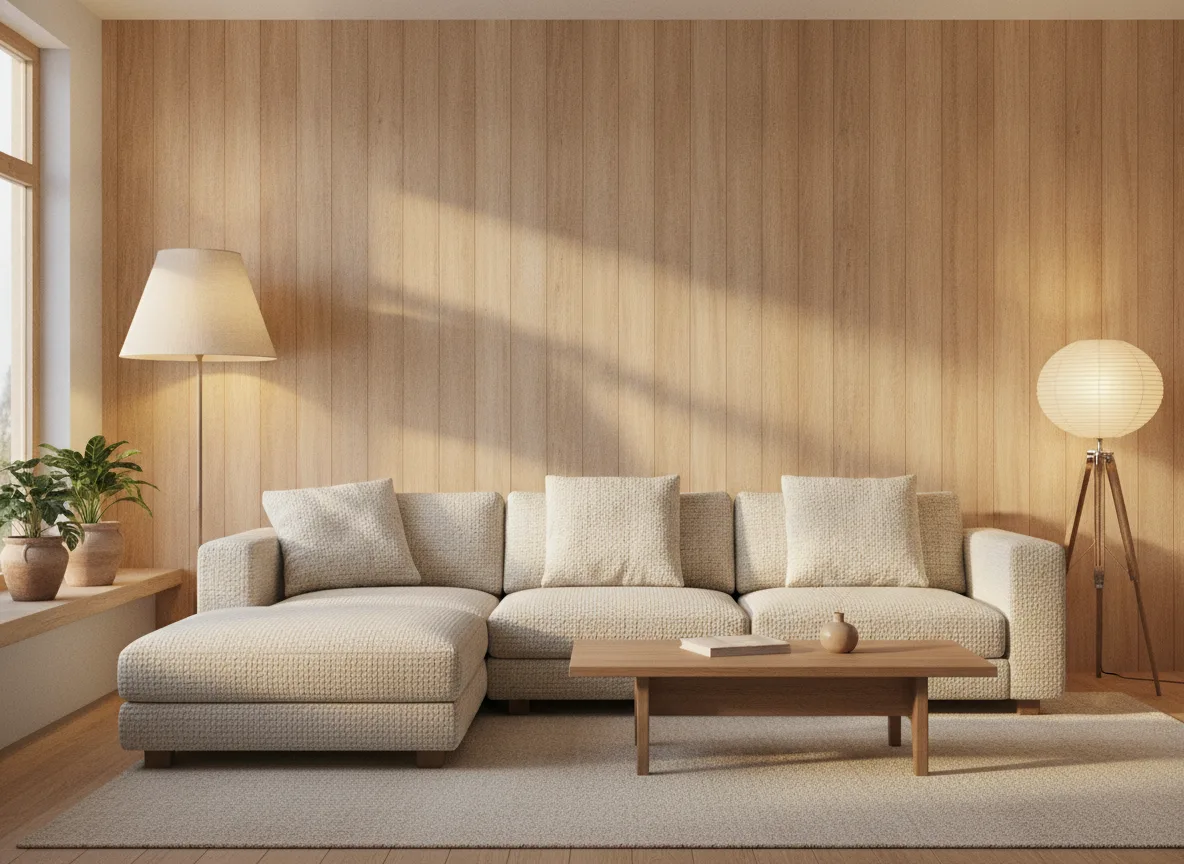 Living Room Atmosphere Shift: From Modern Minimalism to Warm Wood