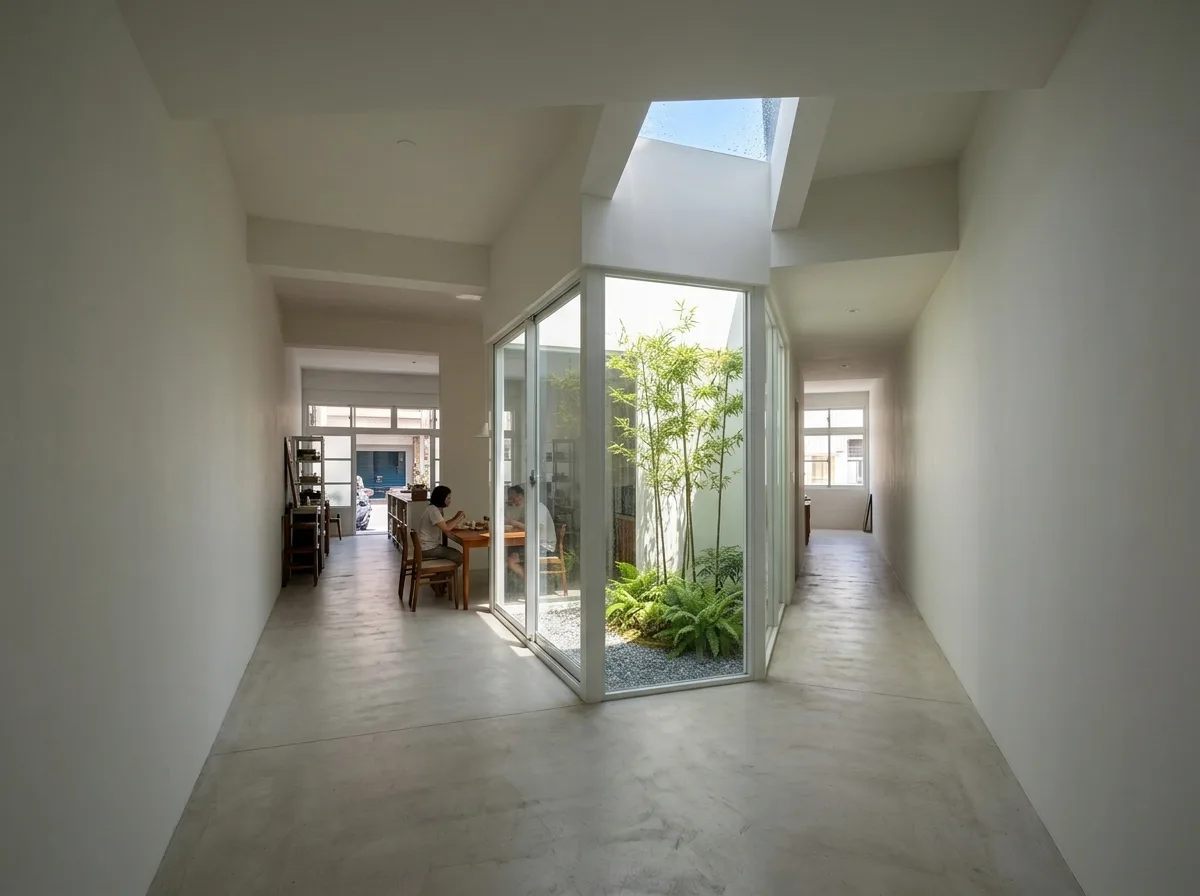 Townhouse Long Plan: Strategies for Mid-Section Lighting