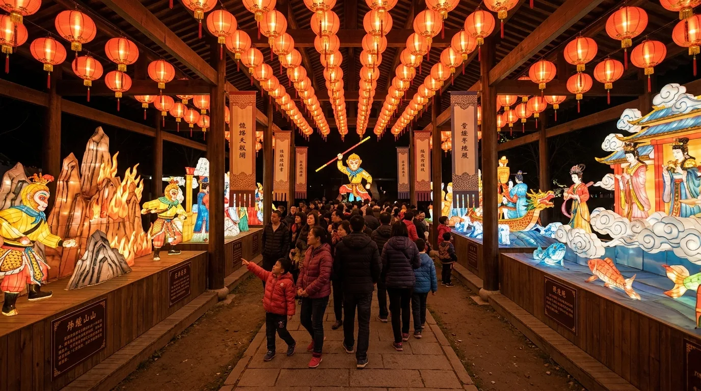 猴年灯区・传统风格：西游记灯组长廊