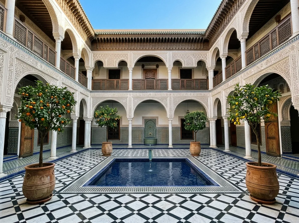 Moroccan Courtyard: Water, Citrus, and Cloisters