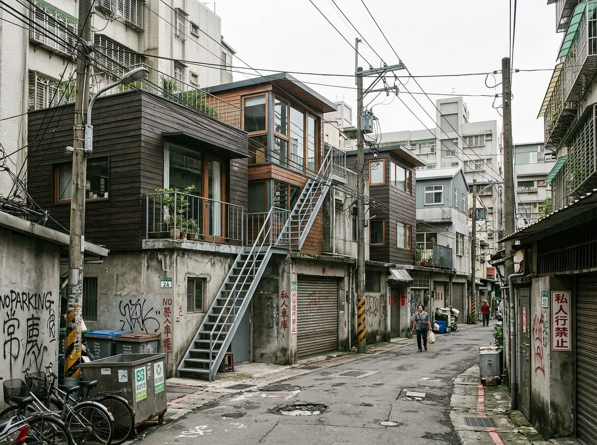 裏路地ハウス：ガレージ上の増築