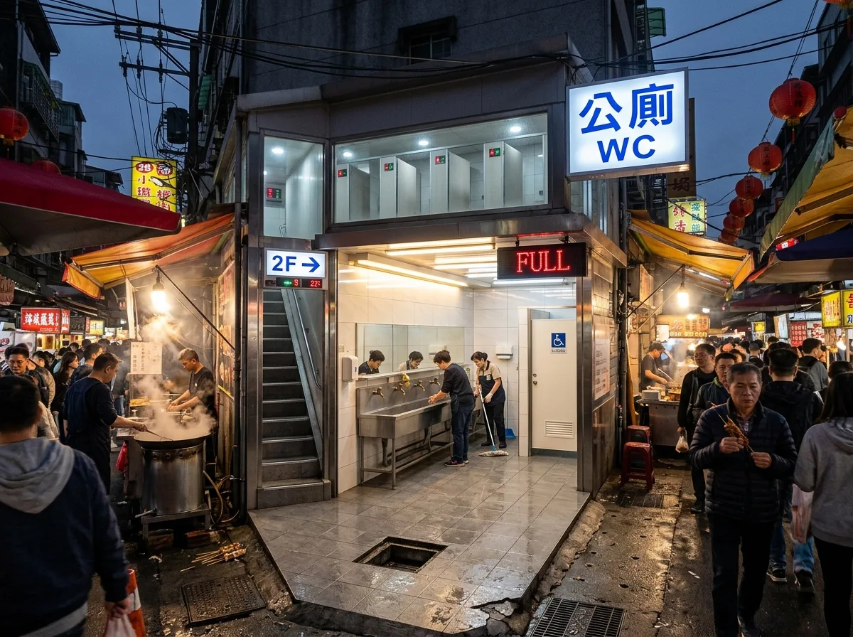 夜市と商業地区の公衆トイレ：高頻度利用の小型施設