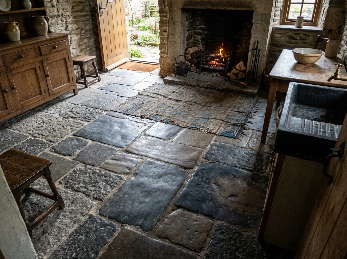Flagstone Floors: Worn Down from Walking