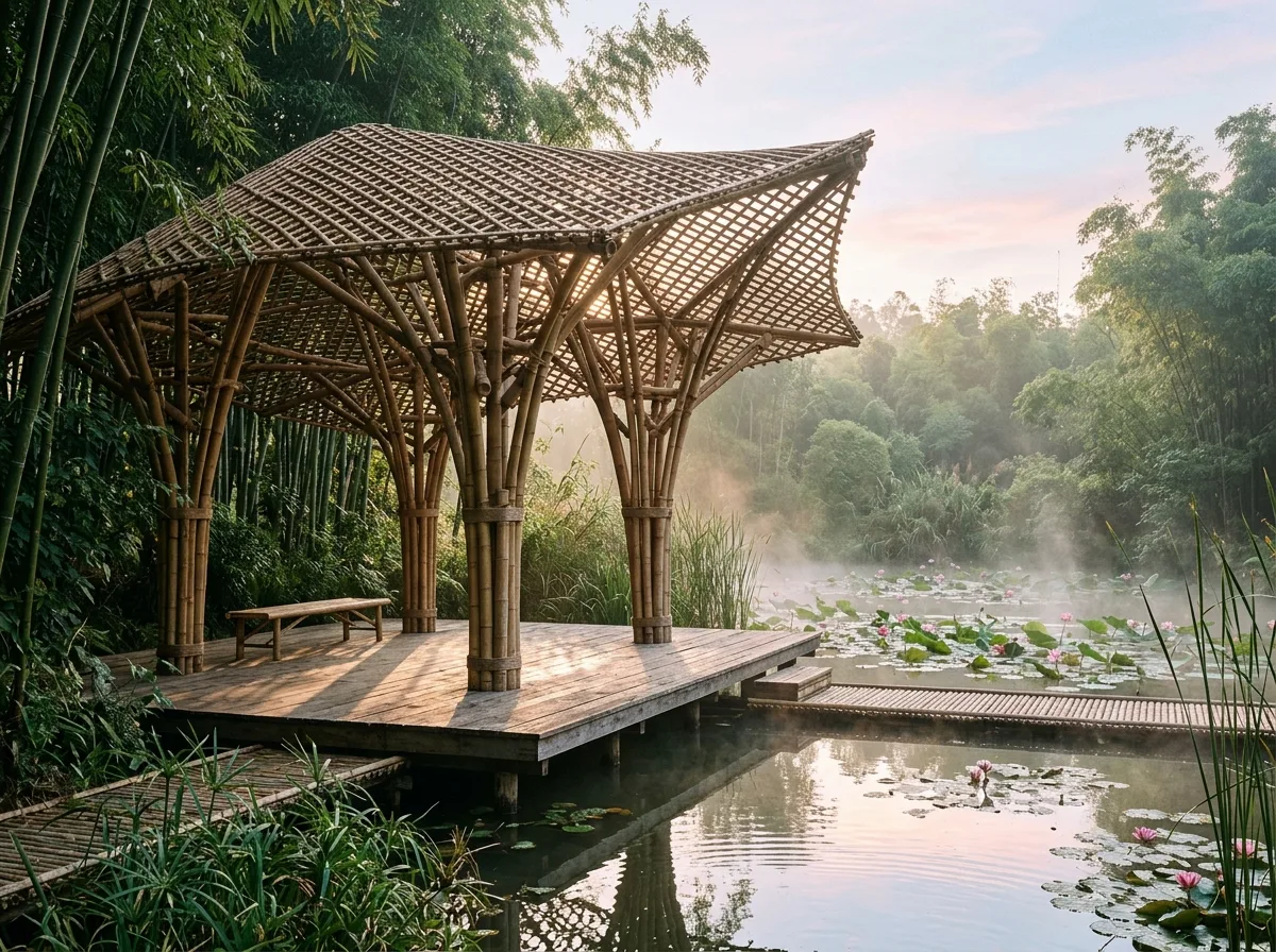 Bamboo Structure Tea House Pavilion