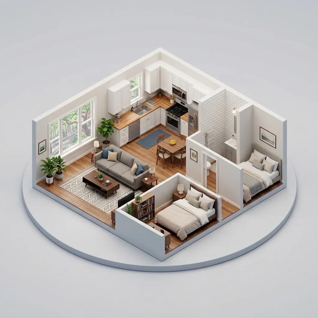 Apartment Interior Reconstructed from Sketch and Reference Photos