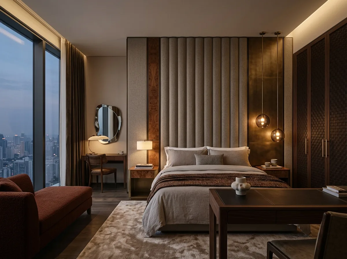 Bespoke Textured Suites: Material Contrast & Craftsmanship Details