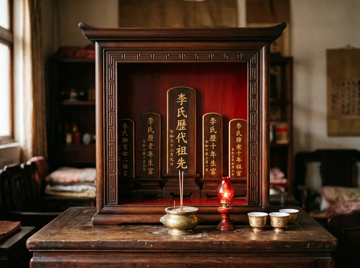 Ancestral Shrine Niche: The Compartment for Ancestral Tablets