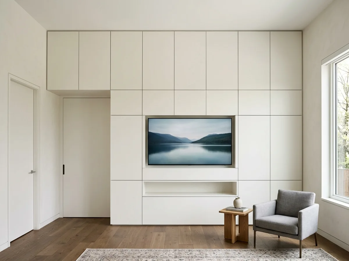 Full wall storage: The door gap is the only line
