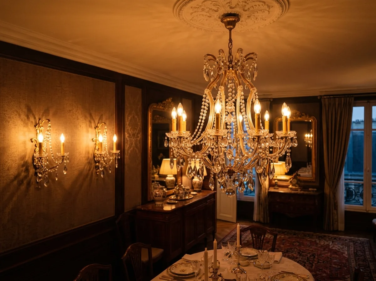 Chandelier: its function is to fragment the light