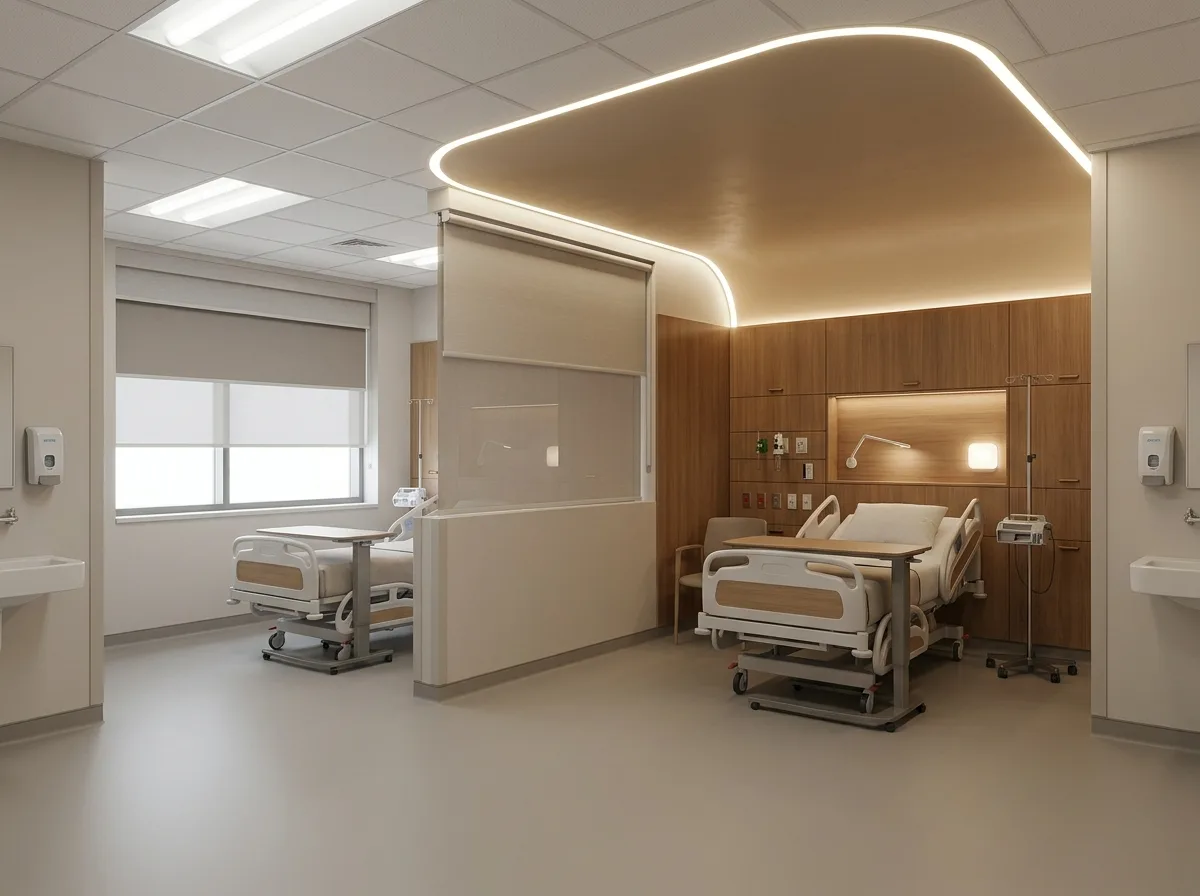 Existing Ward Renovation: Two Interventions on the Headboard Wall and Ceiling