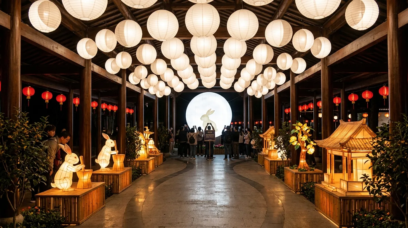 Year of the Rabbit Lantern Zone・Traditional Style: Mid-Autumn Imagery and Osmanthus Lantern Corridor