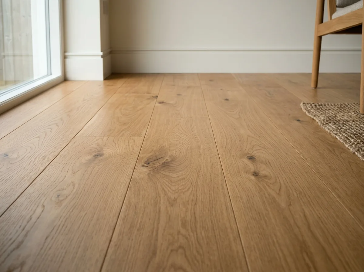 Tan wood flooring: the base temperature of the entire space